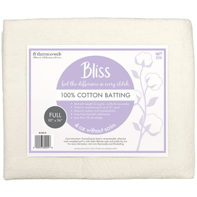 Bliss 100% Cotton Batting - Full&nbsp;90"&nbsp;x&nbsp;96"