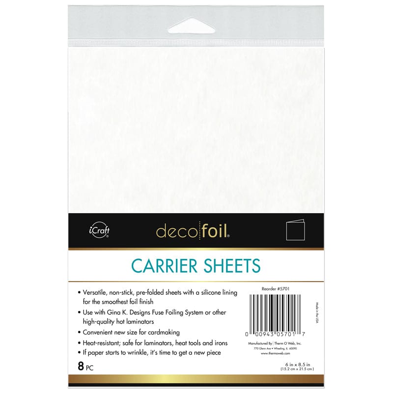 Deco Foil Carrier Sheets 6 IN X 8.5 IN (8 SHEETS) – thermoweb.com
