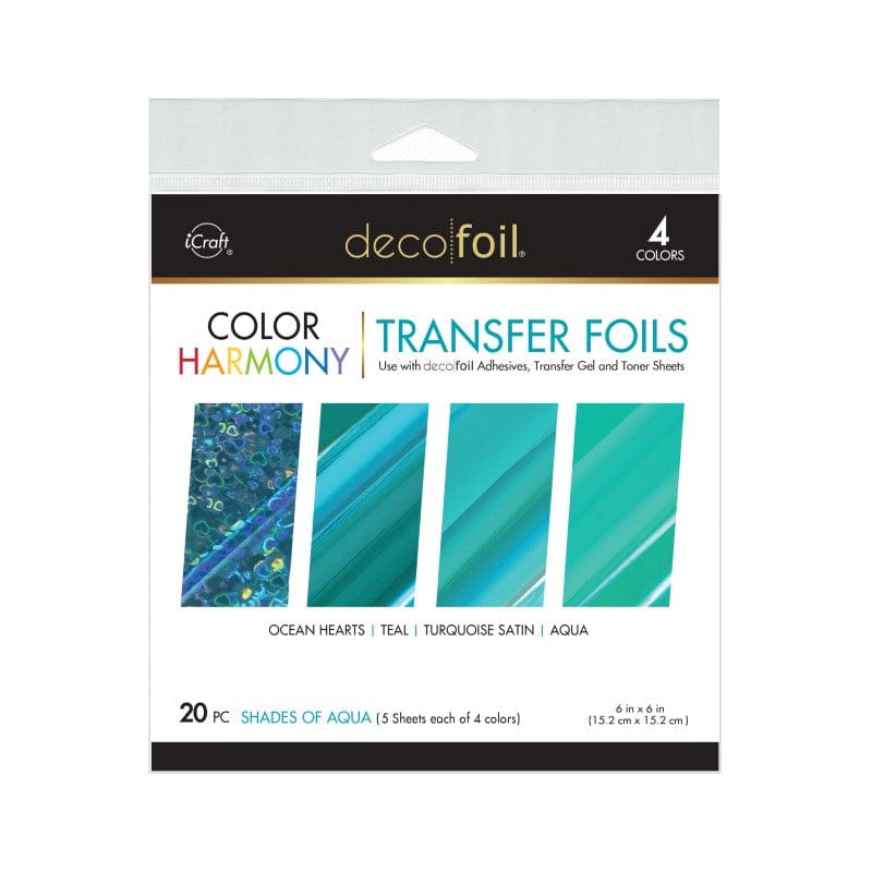 Therm O Web Deco Foil Color Harmony Transfer Foil Multi-Pack, Shades of Aqua 5419