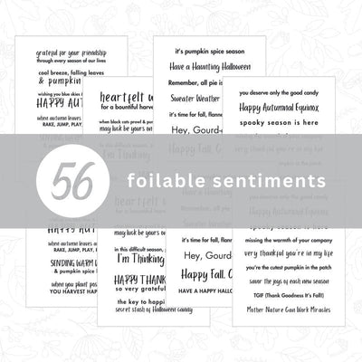 Therm O Web Deco Foil Toner Card Fronts - Autumn Vibes Sentiments 5694