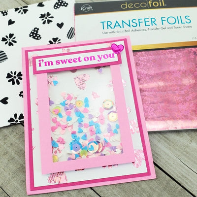Therm O Web Deco Foil Transfer Sheets 6 in x 6 in (12 sheets) - Candy Hearts 5709
