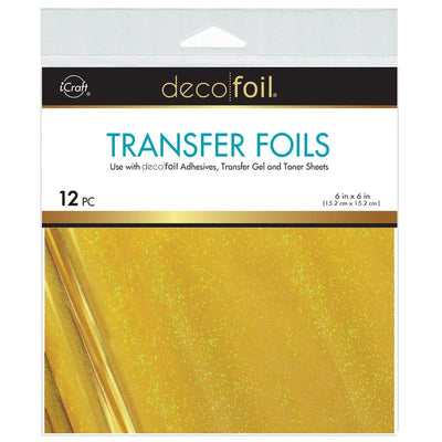 Therm O Web Deco Foil Transfer Sheets 6 in x 6 in (12 sheets) - Gold Sparkle 5714