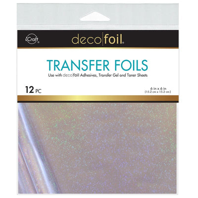 Therm O Web Deco Foil Transfer Sheets 6 in x 6 in (12 sheets) - Silver Sparkle 5715