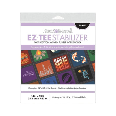 Therm O Web EZ-TEE Woven Fusible Stabilizer Pack (Black), 14 in x 25 ft Q2172