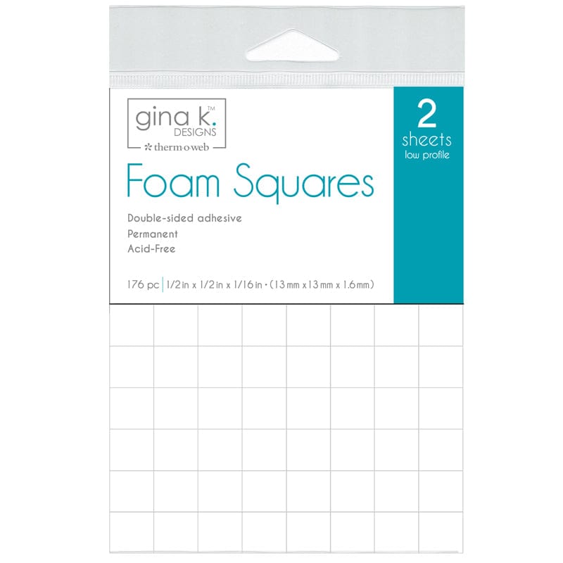 Therm O Web Gina K. Designs Double-sided Adhesive Foam Squares 1/2 in, White 18198