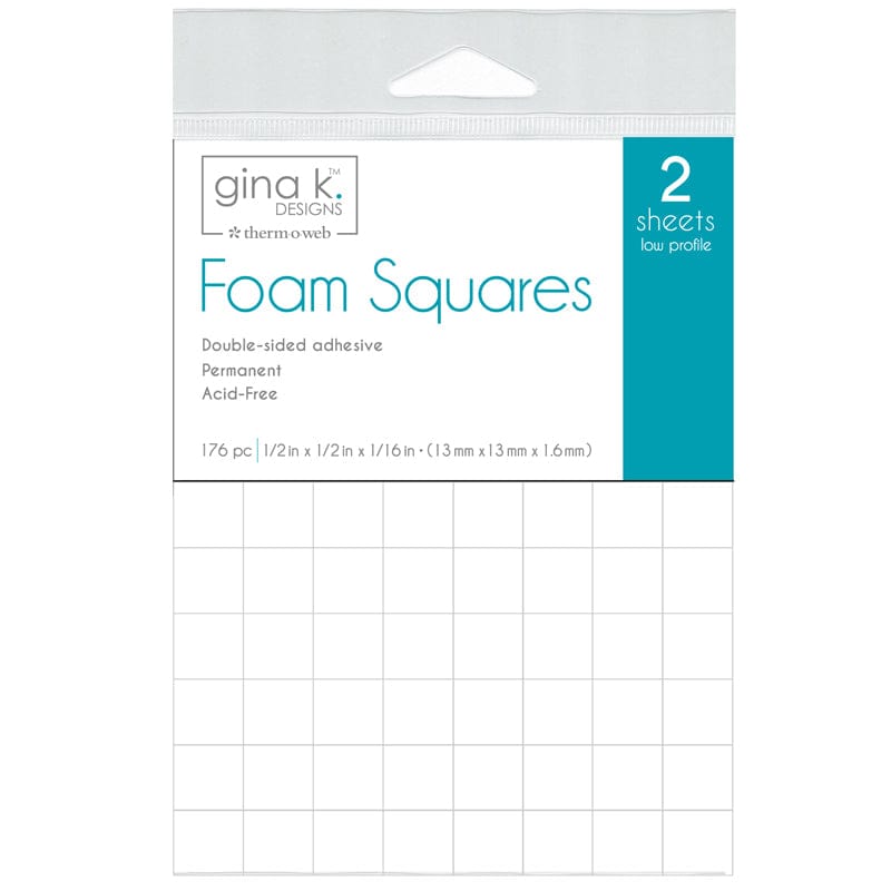 Gina K. Designs Double-sided Adhesive Foam Squares 1/2 in, White Gina K. Designs Double-sided Adhesive Foam Squares 1/2 in, White