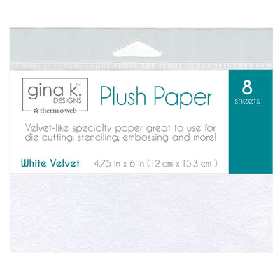 Therm O Web Gina K. Designs Plush Papers 4.75 in. x 6 in (8 sheets) - WHITE VELVET 18220