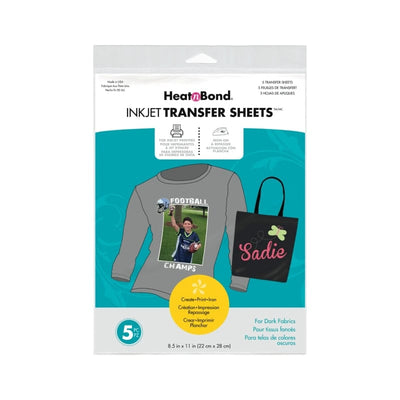 Therm O Web HeatnBond Inkjet Transfer Sheets 5 pk, Dark Colored Fabrics 3368