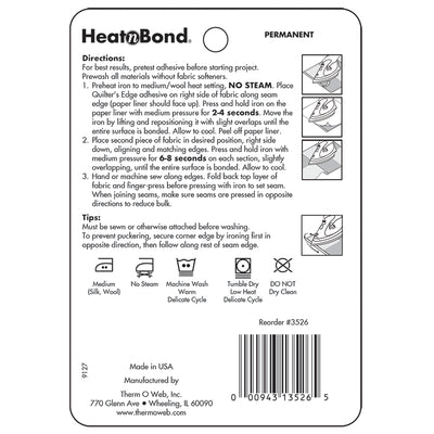 Therm O Web HeatnBond Lite Quilter's Edge Iron-On Adhesive Tape, 1/4 in x 20yds 3526