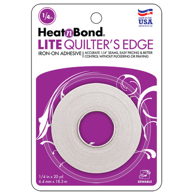 Therm O Web HeatnBond Lite Quilter's Edge Iron-On Adhesive Tape, 1/4 in x 20yds 3526