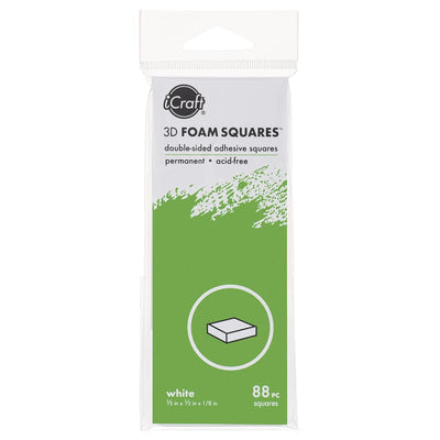 Therm O Web iCraft 3D Double-Sided Adhesive Foam Squares (White), 1/2 in x 1/2 in 3682