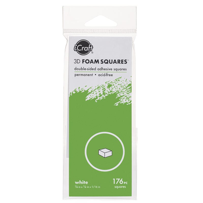 iCraft 3D Double-Sided Adhesive Foam Squares (White), Combo Pack