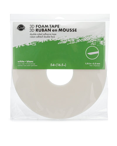 Therm O Web iCraft 3D Foam Tape Jumbo Roll (White) 1/8 Thick x 54 ft 5610