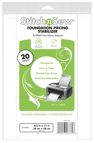 Therm O Web StitchnSew EZ Print Quilt Block Sheets, Transparent 3360