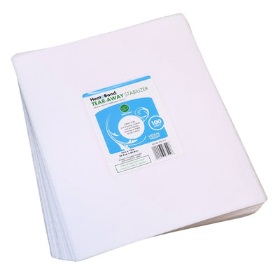 Therm O Web Tear Away Machine Embroidery Stabilizer by HeatnBond - 10 inch x 12 inch Sheets Medium Weight 1.8 Ounce - Pack of 100 Q7509
