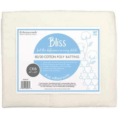 thermoweb.com Bliss 80/20 Cotton Poly Batting - Crib&nbsp;45"&nbsp;x&nbsp;60" BCP402.CR