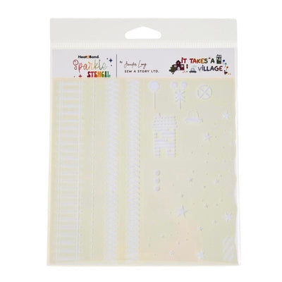 thermoweb.com HeatnBond Sew a Story, LTD by Jennifer Long 6 in x 6 in Stencil- IT TAKES A VILLAGE 19169