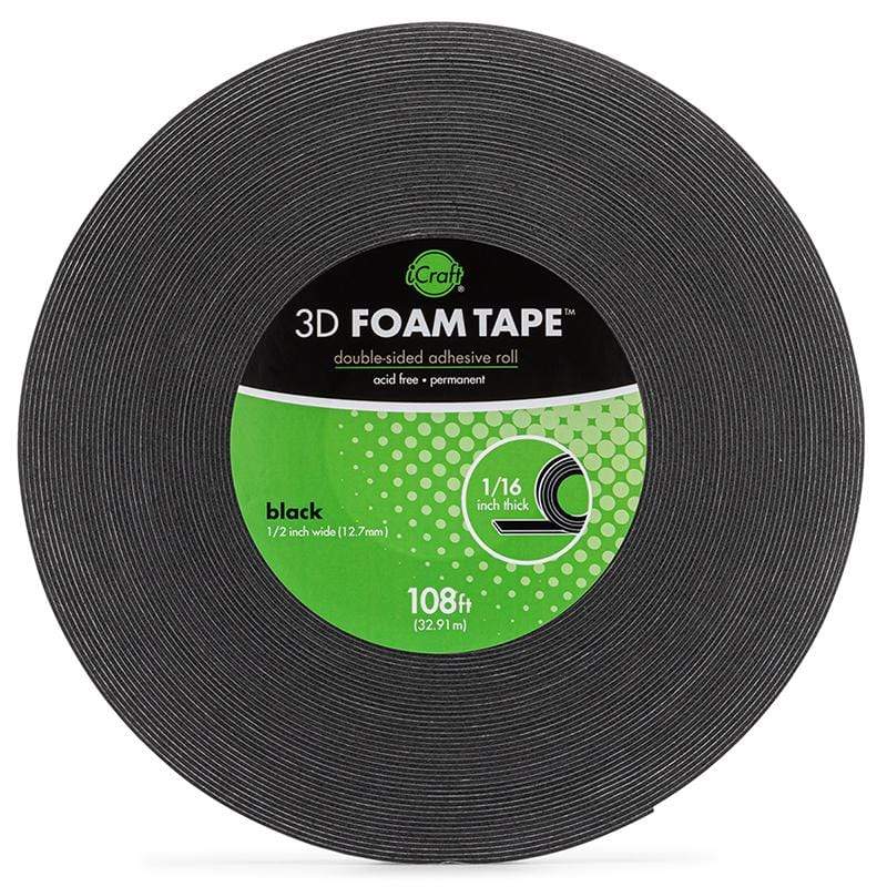 Therm O Web 3D Foam Tape Jumbo Roll 1/16 Thick (Black) 108 ft 5608