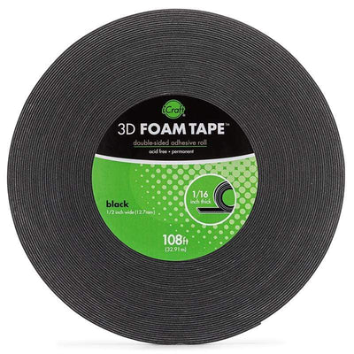 Therm O Web 3D Foam Tape Jumbo Roll 1/16 Thick (Black) 108 ft 5608
