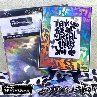 Therm O Web Brutus Monroe Foil Transfer Sheets, Pewter Ripples 19082