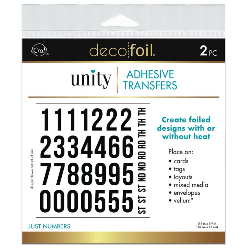 Therm O Web Deco Foil Adhesive Transfer Designs by Unity - Just Numbers 19118
