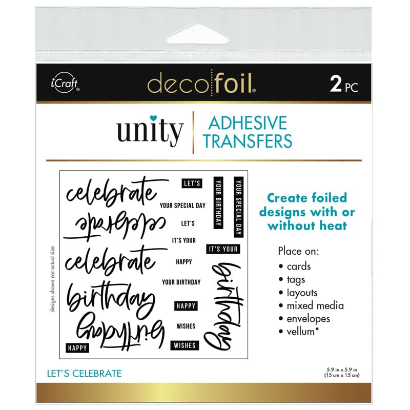 Therm O Web Deco Foil Adhesive Transfer Designs by Unity - Let's Celebrate 19116