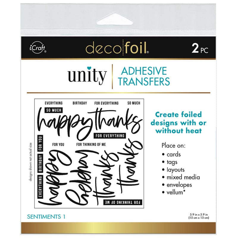 Therm O Web Deco Foil Adhesive Transfer Designs by Unity - Sentiments 1 5632