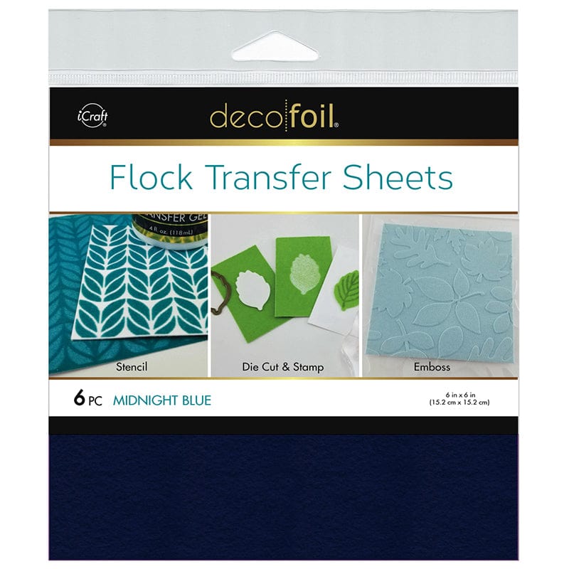 Therm O Web Deco Foil Flock Transfer Sheets, Midnight Blue