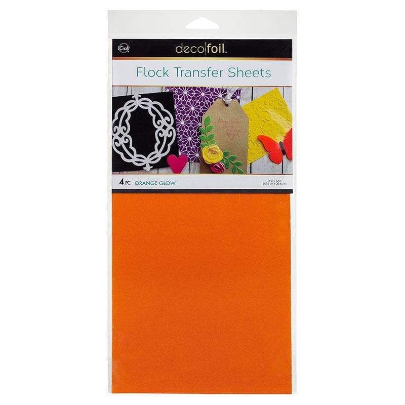 Deco Foil Flock Transfer Sheets, Orange Glow –