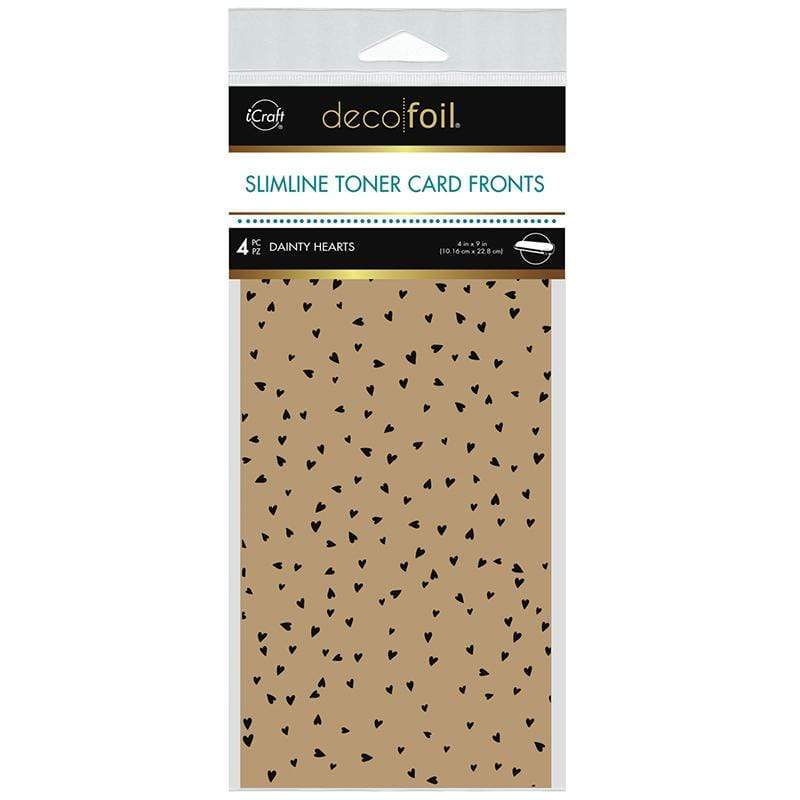 Therm O Web Deco Foil Kraft Slimline Toner Card Fronts - Dainty Hearts 5591