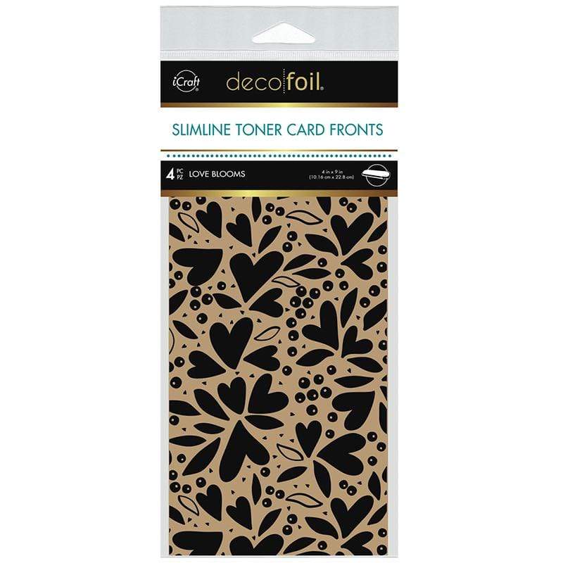 Therm O Web Deco Foil Kraft Slimline Toner Card Fronts - Love Blooms 5596