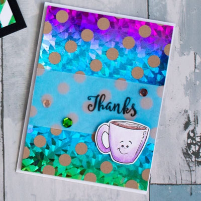 Therm O Web Deco Foil Kraft Toner Card Fronts - Reverse Polka 5574