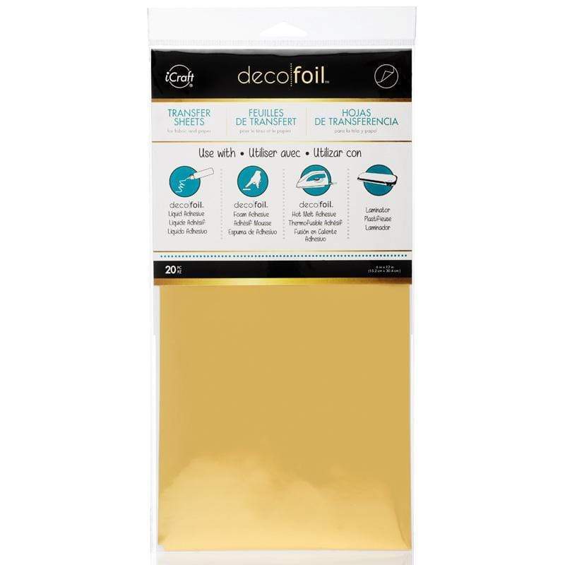 Deco Foil Transfer Foil Value Pack 20 Sheets, Gold –