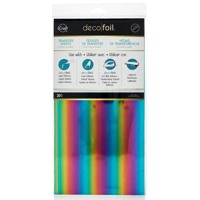 Therm O Web Deco Foil Transfer Foil Value Pack 20 Sheets, Rainbow 5304.20
