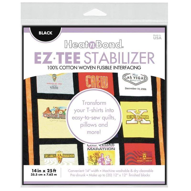 Therm O Web EZ-TEE Woven Fusible Stabilizer Pack (Black), 14 in x 25 ft Q2172