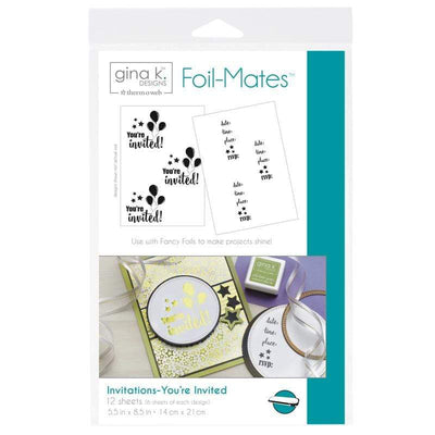 Therm O Web Gina K. Designs Foil-Mates Sentiments, You're Invited 18026