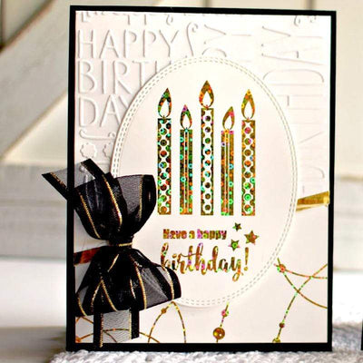 Therm O Web Gina K. Designs Sheer Satin Fancy Ribbon, 10 yds, Black/Gold 18002