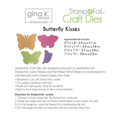 Therm O Web Gina K. Designs StampnFoil Die Set, Butterfly Kisses 18081