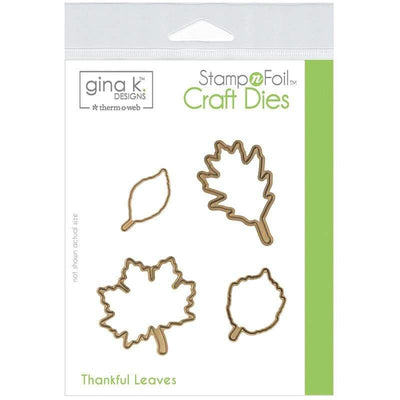 Therm O Web Gina K. Designs StampnFoil Die Set, Thankful Leaves 18108