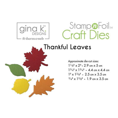 Therm O Web Gina K. Designs StampnFoil Die Set, Thankful Leaves 18108