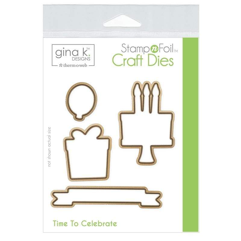 Therm O Web Gina K. Designs StampnFoil Die Set, Time To Celebrate 18082
