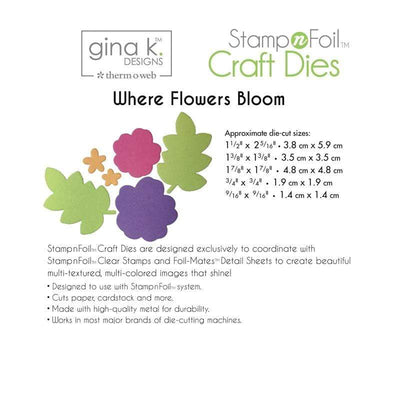 Therm O Web Gina K. Designs StampnFoil Die Set, Where Flowers Bloom 18083