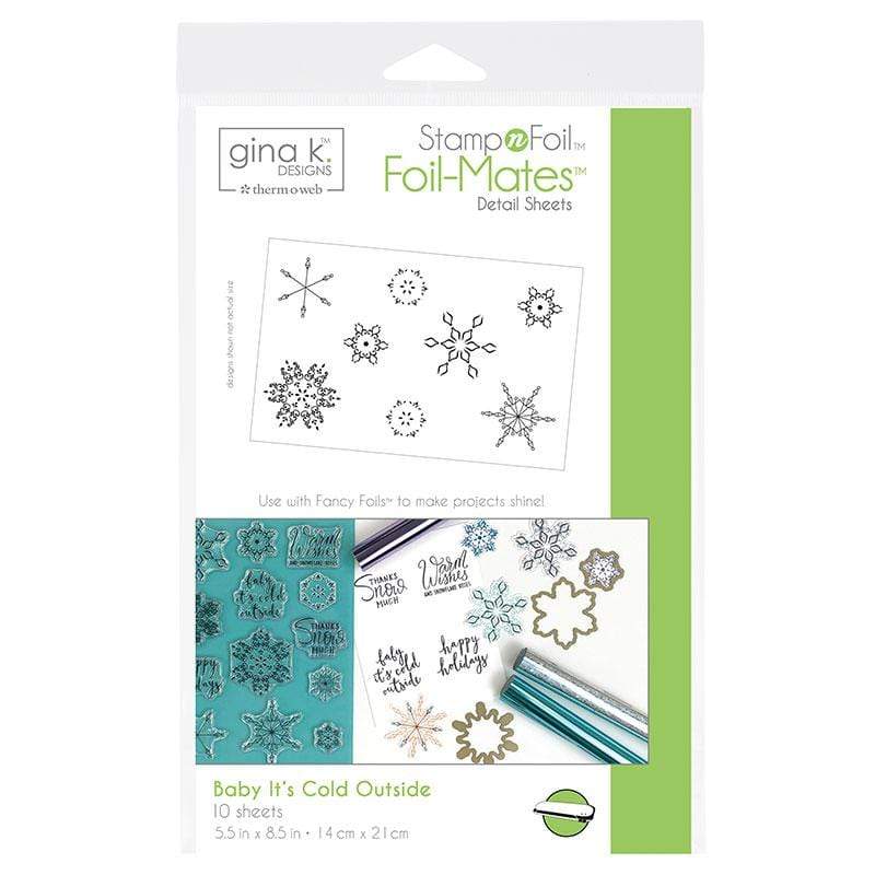 Therm O Web Gina K. Designs StampnFoil Foil-Mates Detail Sheets, Baby Its Cold Outside 18118