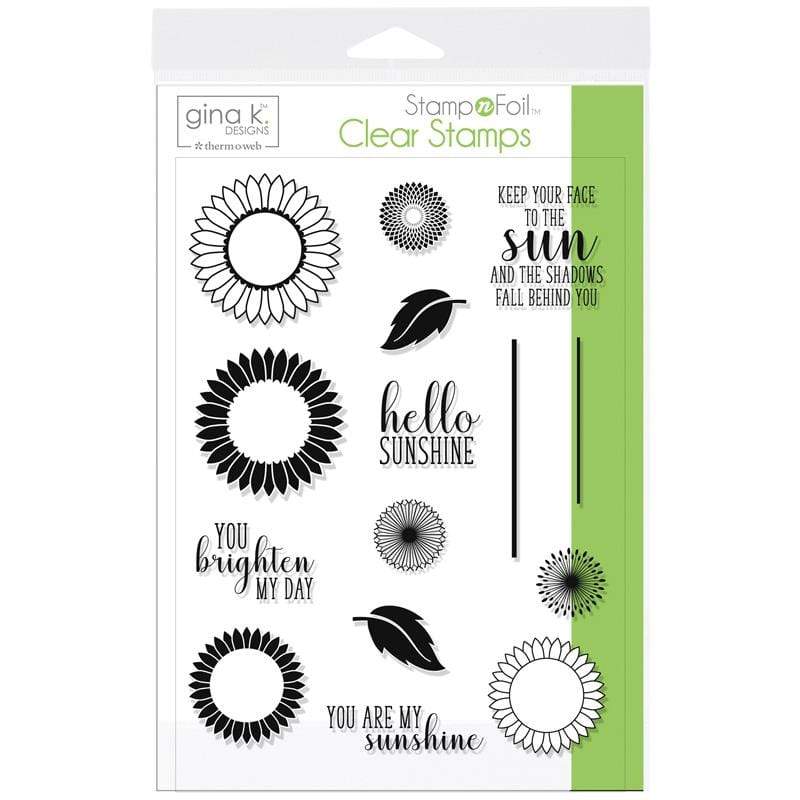 Therm O Web Gina K. Designs StampnFoil Stamp Set, Graphic Sunflowers 18105