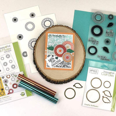 Therm O Web Gina K. Designs StampnFoil Stamp Set, Graphic Sunflowers 18105