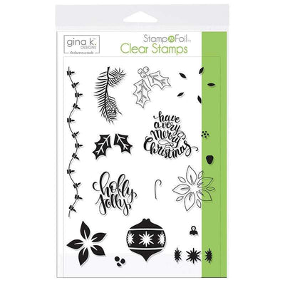 Therm O Web Gina K. Designs StampnFoil Stamp Set, Holly Jolly 18119