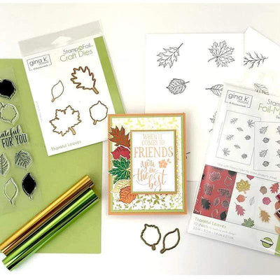 Therm O Web Gina K. Designs StampnFoil Stamp Set, Thankful Leaves 18106