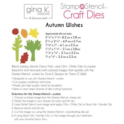 Therm O Web Gina K. Designs StampnStencil Die Set, Autumn Wishes 18147