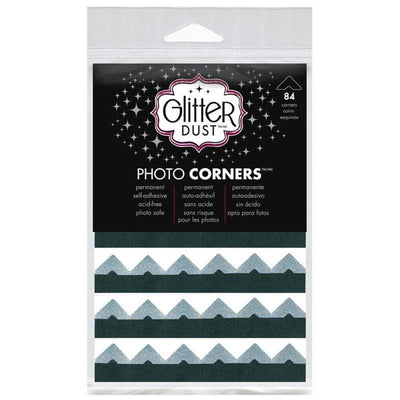 Therm O Web Glitter Dust Photo Corners, Silver 3112