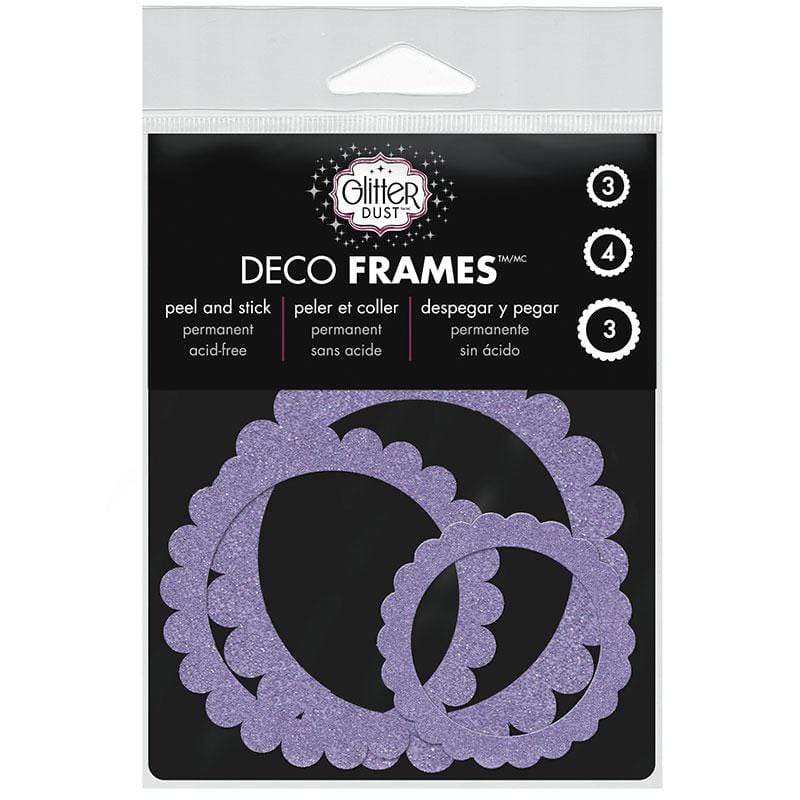 Glitter Dust Scallop Circle Frame Assortment, Purple –